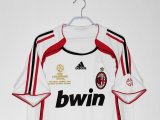 2006-07 Mens  AC Milan away Retro white soccer Jersey