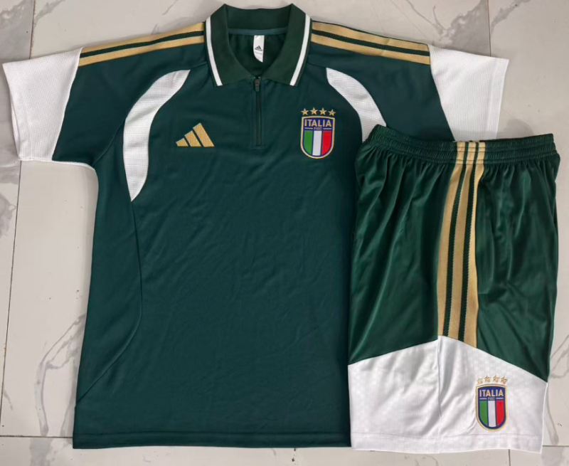 2026-27 Italy  dark green Polo Training Short Suit C2622#