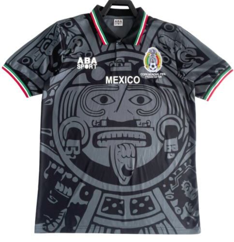 1998 Mens Mexico Black Retro Soccer Jersey