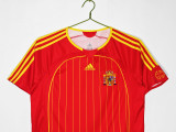 2006 Mens Spain home Retro red soccer Jersey