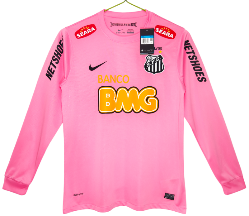 2013 Mens Santos pink Retro Long sleeve Jersey