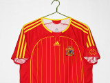 2006 Mens Spain home Retro red soccer Jersey