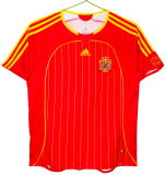 2006 Mens Spain home Retro red soccer Jersey