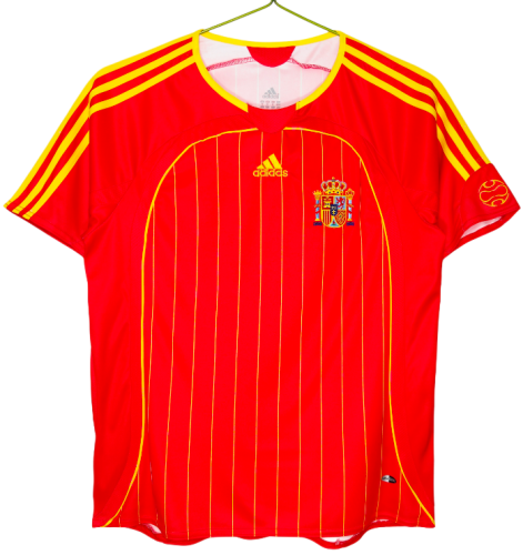 2006 Mens Spain home Retro red soccer Jersey