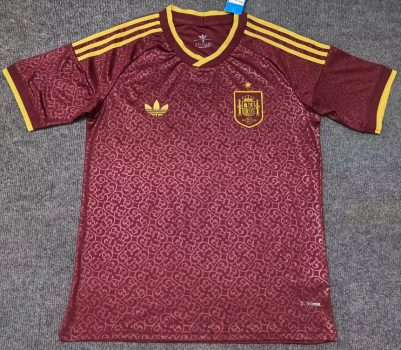 2026-27 World Cup Spain  Away burgundy soccer Jersey