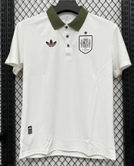 2026-27 Spain white Casual Edition Polo Fans Soccer Jersey