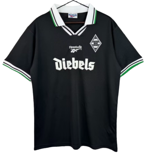 1996-97 Monchengladbach Away Retro black Soccer Jersey