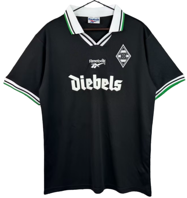 1996-97 Monchengladbach Away Retro black Soccer Jersey
