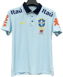 2025-26 Mens Brazil light blue  Polo soccer jersey