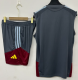2025-26 Mens Aston Villa  grey vest short training suit