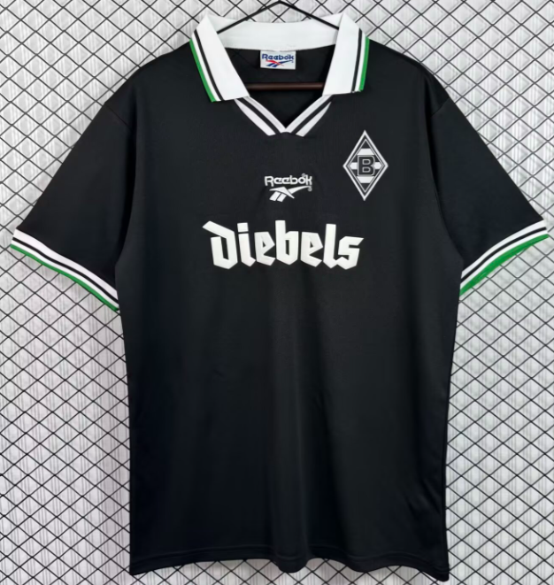 1996-97 Monchengladbach Away Retro black Soccer Jersey