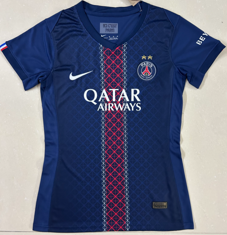 2025-26 Women PSG Home blue  Soccer Jersey （Have Two Stars⭐⭐)
