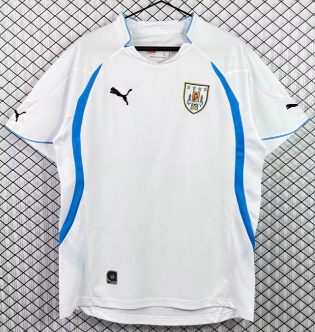 2010-12 Mens Uruguay away white  Soccer Jersey