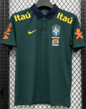2025-26 Mens Brazil dark green  Polo soccer jersey
