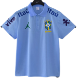 2025-26 Mens Brazil  blue  Polo soccer jersey