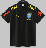 2025-26 Mens Brazil black  Polo soccer jersey