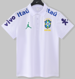 2025-26 Mens Brazil  white  Polo soccer jersey