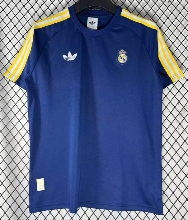 2026-27 Mens Real Madrid  blue Casual Edition Fans Training Shirts