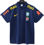 2025-26 Mens Brazil royal blue  Polo soccer jersey