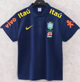 2025-26 Mens Brazil royal blue  Polo soccer jersey