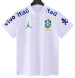 2025-26 Mens Brazil  white  Polo soccer jersey