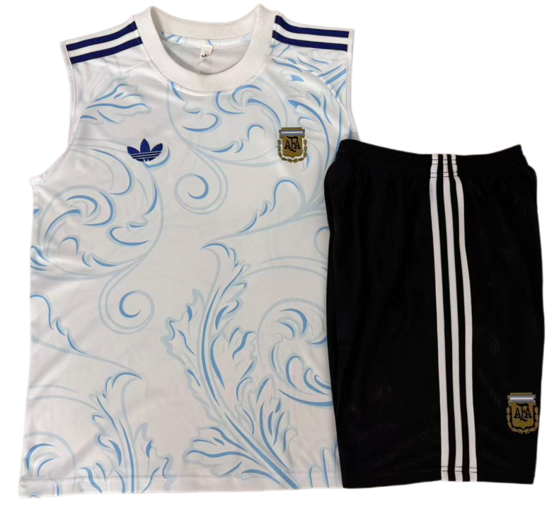 2026-27 Mens  Argentina White vest Training Short Suit
