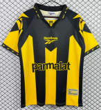 1998-99 Mens Atletico Penarol  home Retro yellow black soccer jersey