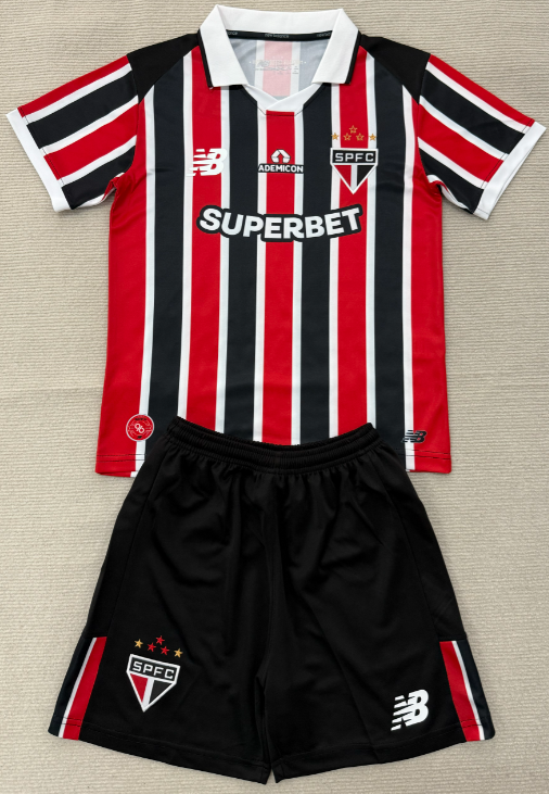 2026-27 Kids Sao Paulo away red soccer jersey