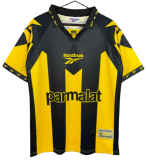 1998-99 Mens Atletico Penarol  home Retro yellow black soccer jersey