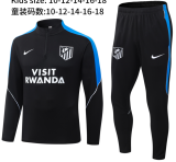 2026-27 Kids Atletico Madrid black  Half-pull  Tracksuit
