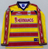 1999-00 Morelia home yellow Retro Long Sleeve Soccer Jersey