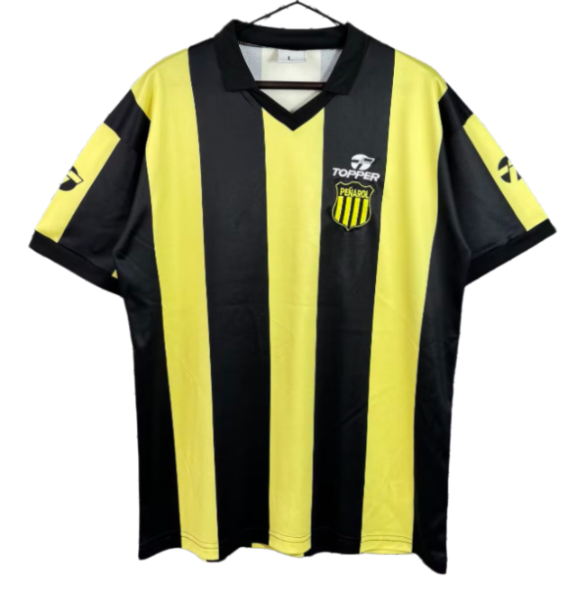 1993 Mens Atletico Penarol  home Retro yellow black soccer jersey