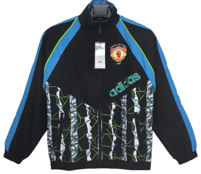 1990 Mens Manchester United Retro black  windbreaker