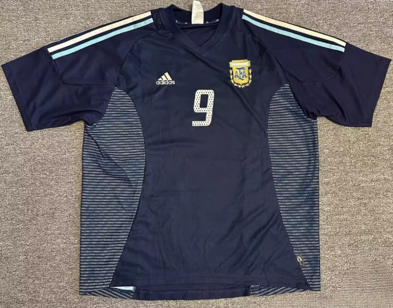 2002  Argentina away blue Retro Soccer Jersey