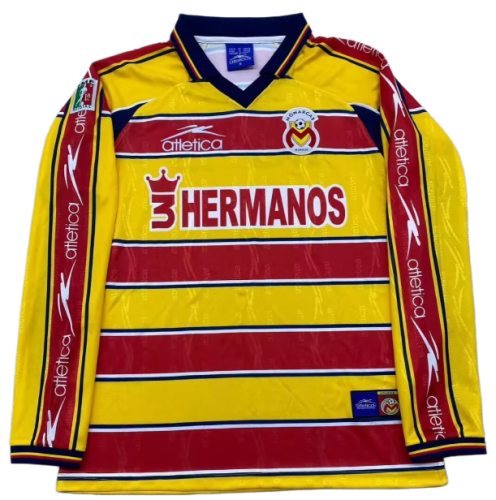 1999-00 Morelia home yellow Retro Long Sleeve Soccer Jersey