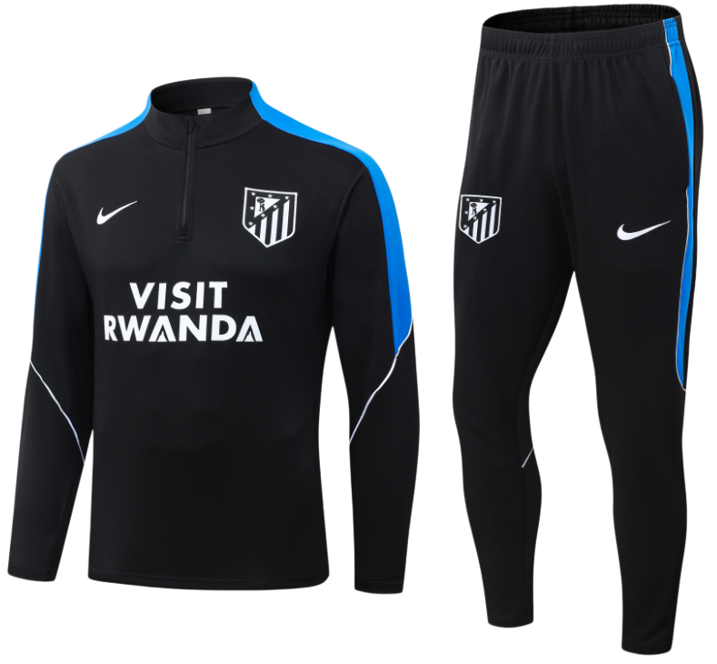 2026-27 Kids Atletico Madrid black  Half-pull  Tracksuit