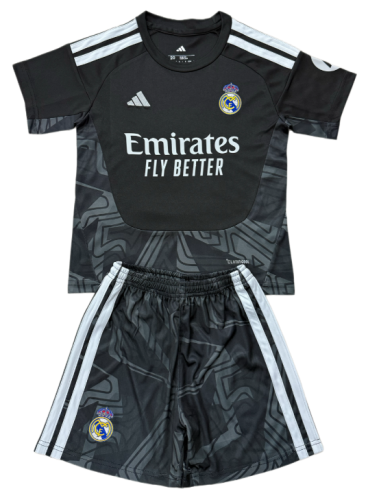 2026-27 Kids Real Madrid goalkeeper black  Soccer Jersey