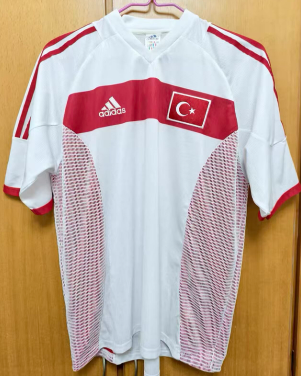 2000-02 Turkey away retro white Fans Soccer Jersey