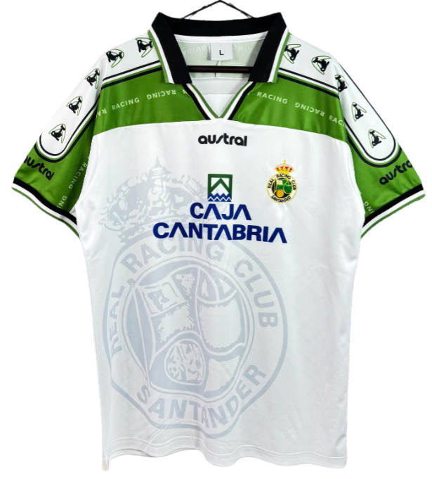 1998-99 Racing de Santander home White  Fans Soccer Jersey