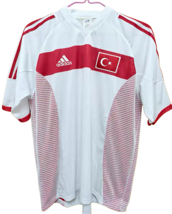 2000-02 Turkey away retro white Fans Soccer Jersey