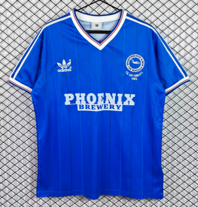 1983-84 Mens Brighton home Retro blue Soccer Jersey