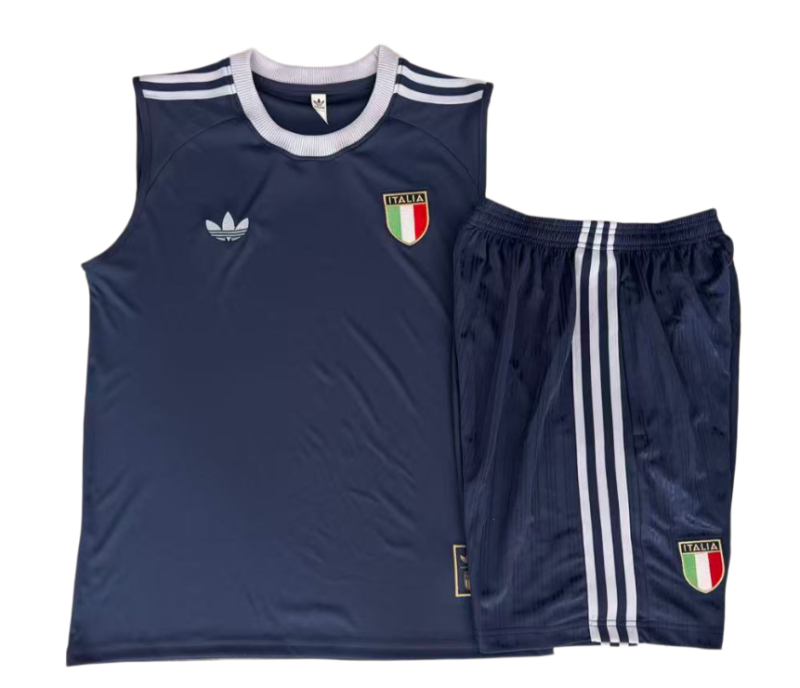 2026-27 Italy Deep Blue vest training Short suit D26051#