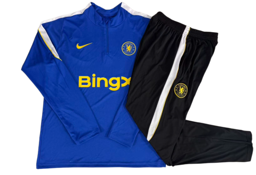 2026-27 Mens Chelsea Half-pull blue Training suit B26065#