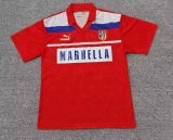1990-93 Mens Atletico Madrid  Away retro red soccer Jersey