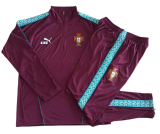 2026-27 Mens Portugal Half Pull maroon Training Suit B26073#