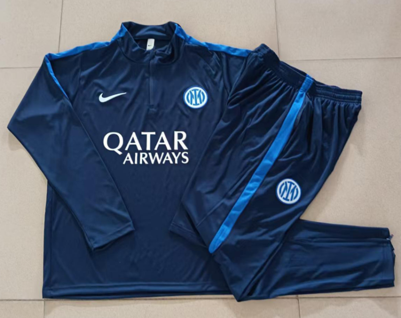 2026-27 Mens Inter Milan cyan Half pull Training Suit B26069#