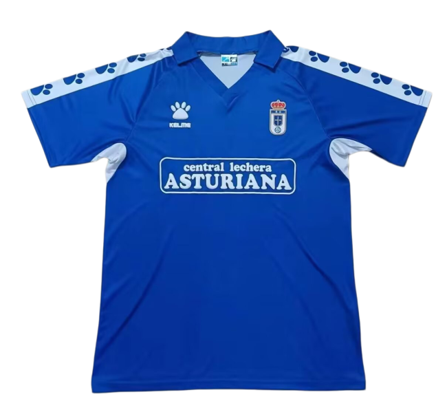 1990-91 Real Oviedo Home blue Retro Soccer Jersey