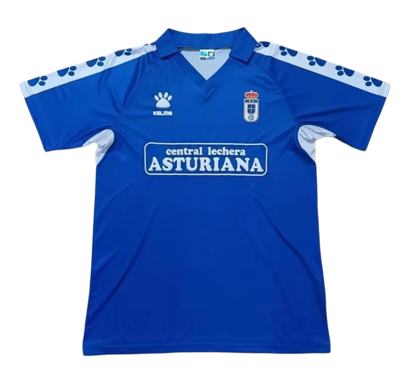 1990-91 Real Oviedo Home blue Retro Soccer Jersey