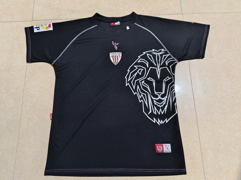 2005-08 Mens  Athletic Bilbao home retro black Soccer Jersey