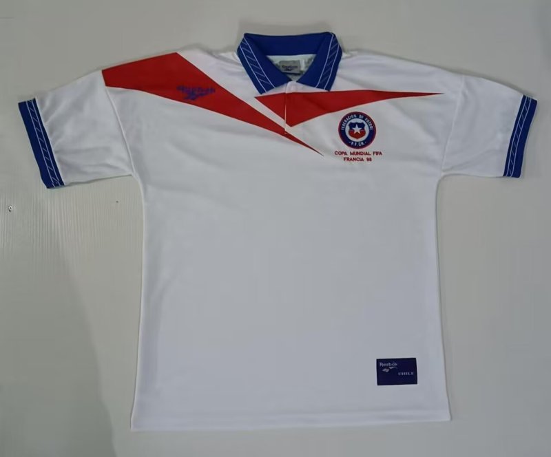 1998 Mens Universidad de Chile away white Retro soccer Jersey